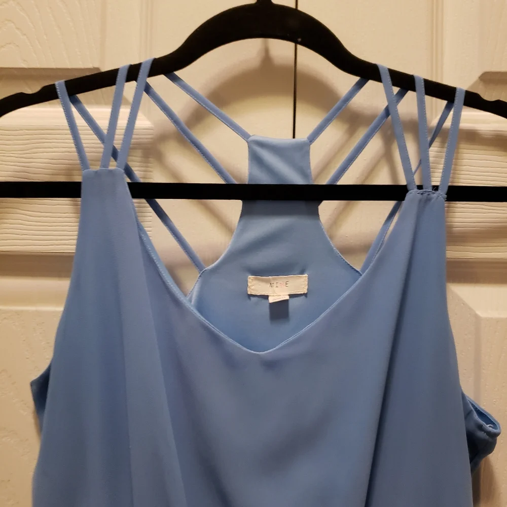 Mine Mini Cross Back‎ Blue Fully Lined Dress Size Meduim.